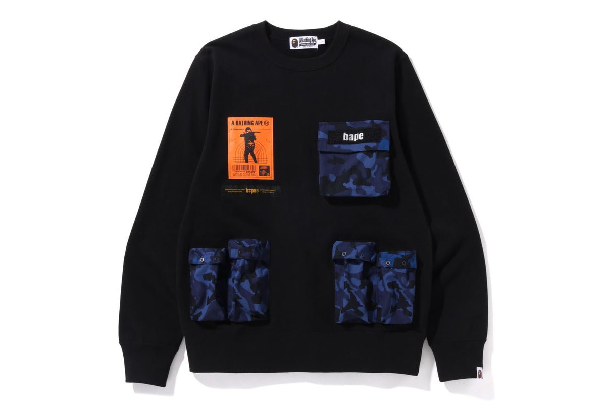SAND CAMO MULTI POCKET CREWNECK