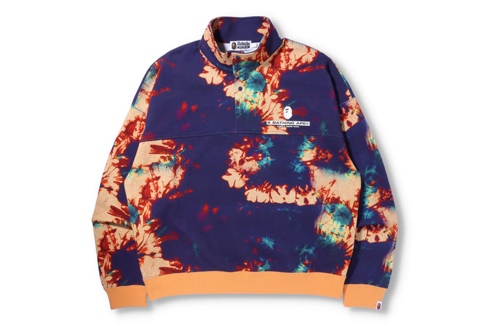 TIE DYE STAND COLLAR LOOSE FIT SWEAT