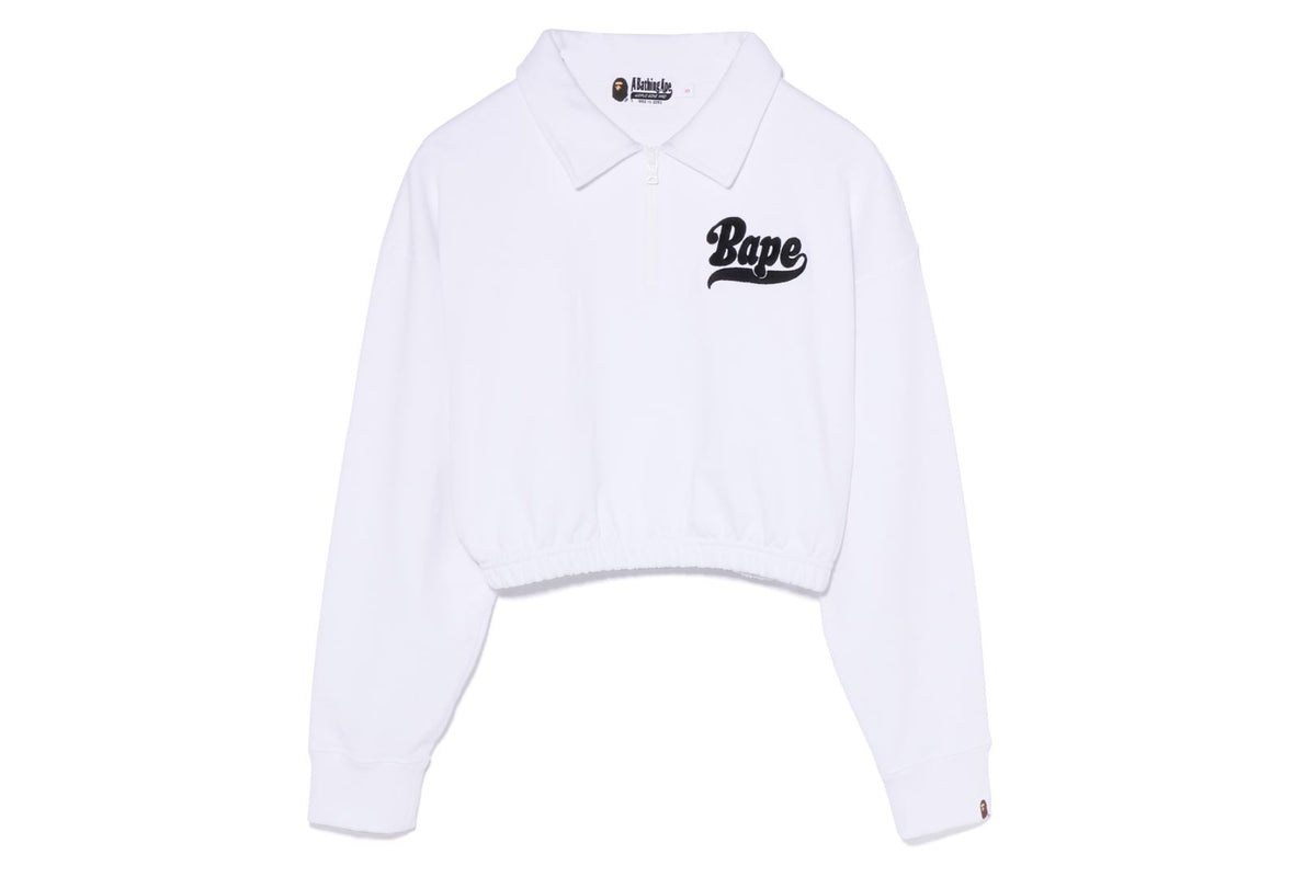 BAPE HALF ZIP CROPPED CREWNECK