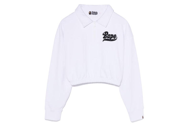 BAPE HALF ZIP CROPPED CREWNECK