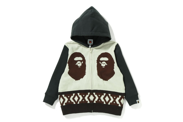 APE HEAD KNIT BODY ZIP HOODIE