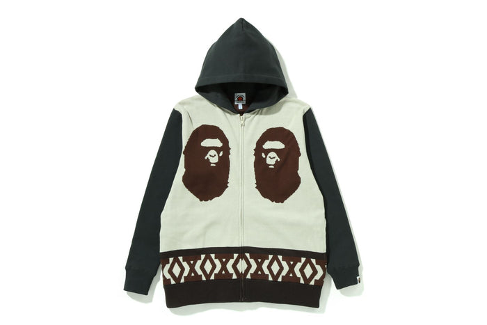 APE HEAD KNIT BODY ZIP HOODIE