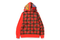 BAPE LOGO CHECK SHARK FULL ZIP HOODIE