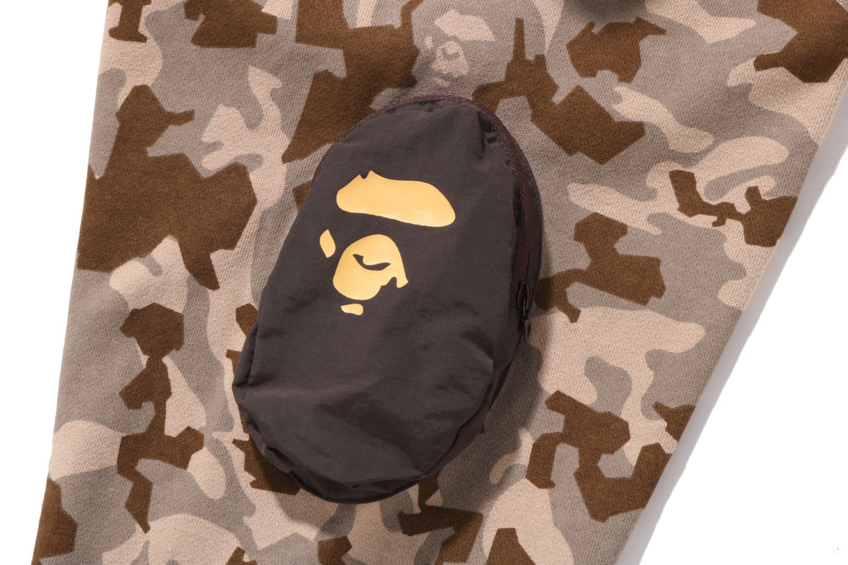 SAND CAMO MILITARY RELAXED FIT FULL ZIP MASK HOODIE