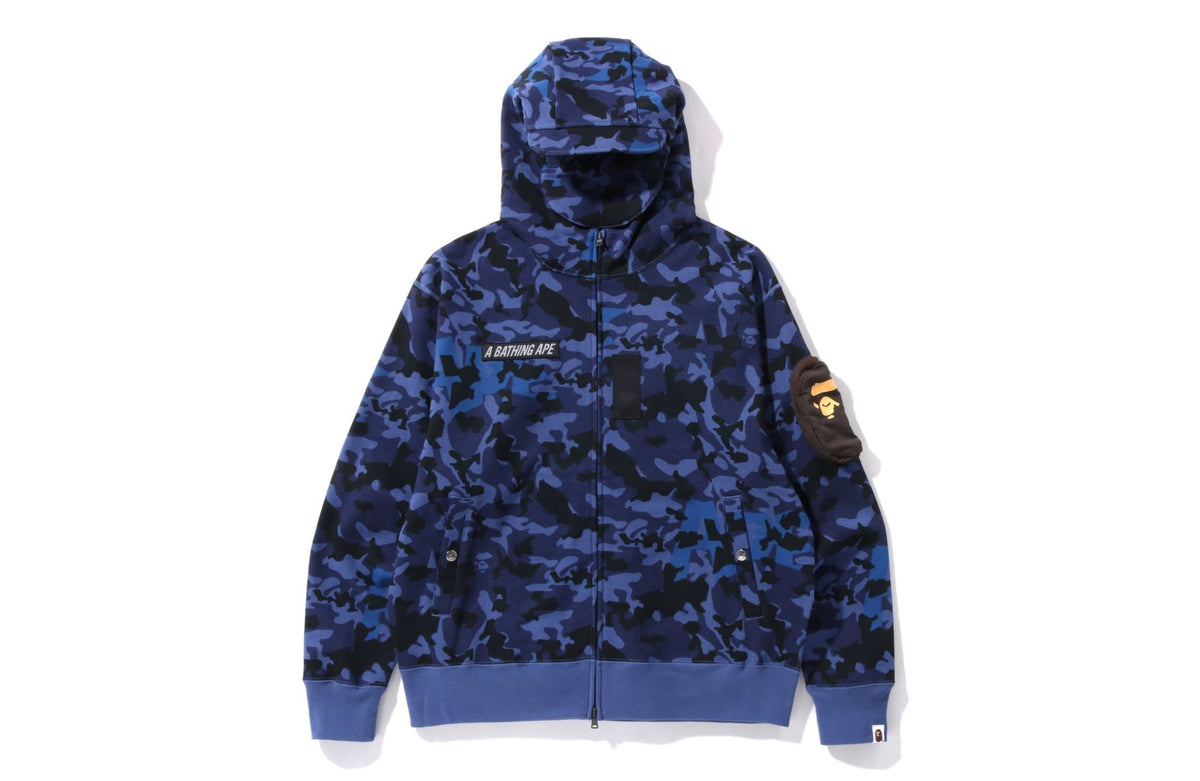 SAND CAMO MILITARY RELAXED FIT FULL ZIP MASK HOODIE