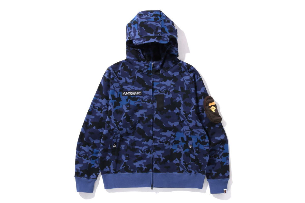SAND CAMO MILITARY RELAXED FIT FULL ZIP MASK HOODIE