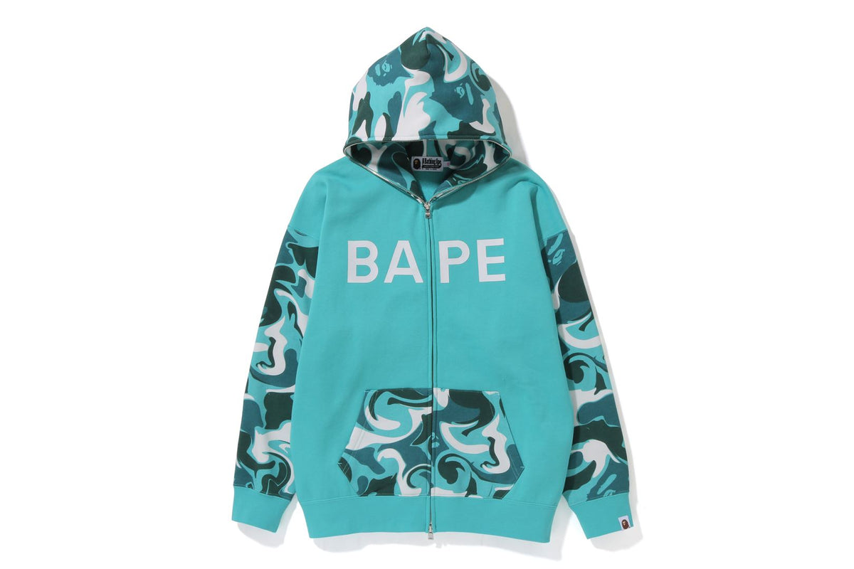 MARBLE CAMO OVERSIZED FULL ZIP HOODIE