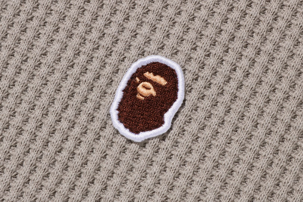 BAPE MENS COTTON APE HEAD ONE POINT THERMAL RELAXED FIT FULL ZIP HOODIE