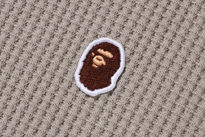 BAPE MENS COTTON APE HEAD ONE POINT THERMAL RELAXED FIT FULL ZIP HOODIE