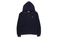BAPE MENS COTTON APE HEAD ONE POINT THERMAL RELAXED FIT FULL ZIP HOODIE