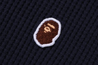 BAPE MENS COTTON APE HEAD ONE POINT THERMAL RELAXED FIT FULL ZIP HOODIE