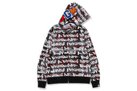 BAPE GRAFFITI CHECK SHARK FULL ZIP HOODIE