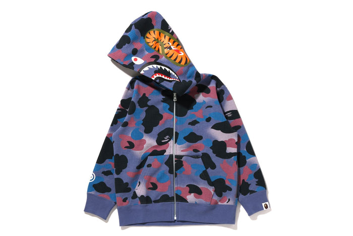 GRID CAMO SHARK GLOW IN THE DARK ZIP HOODIE