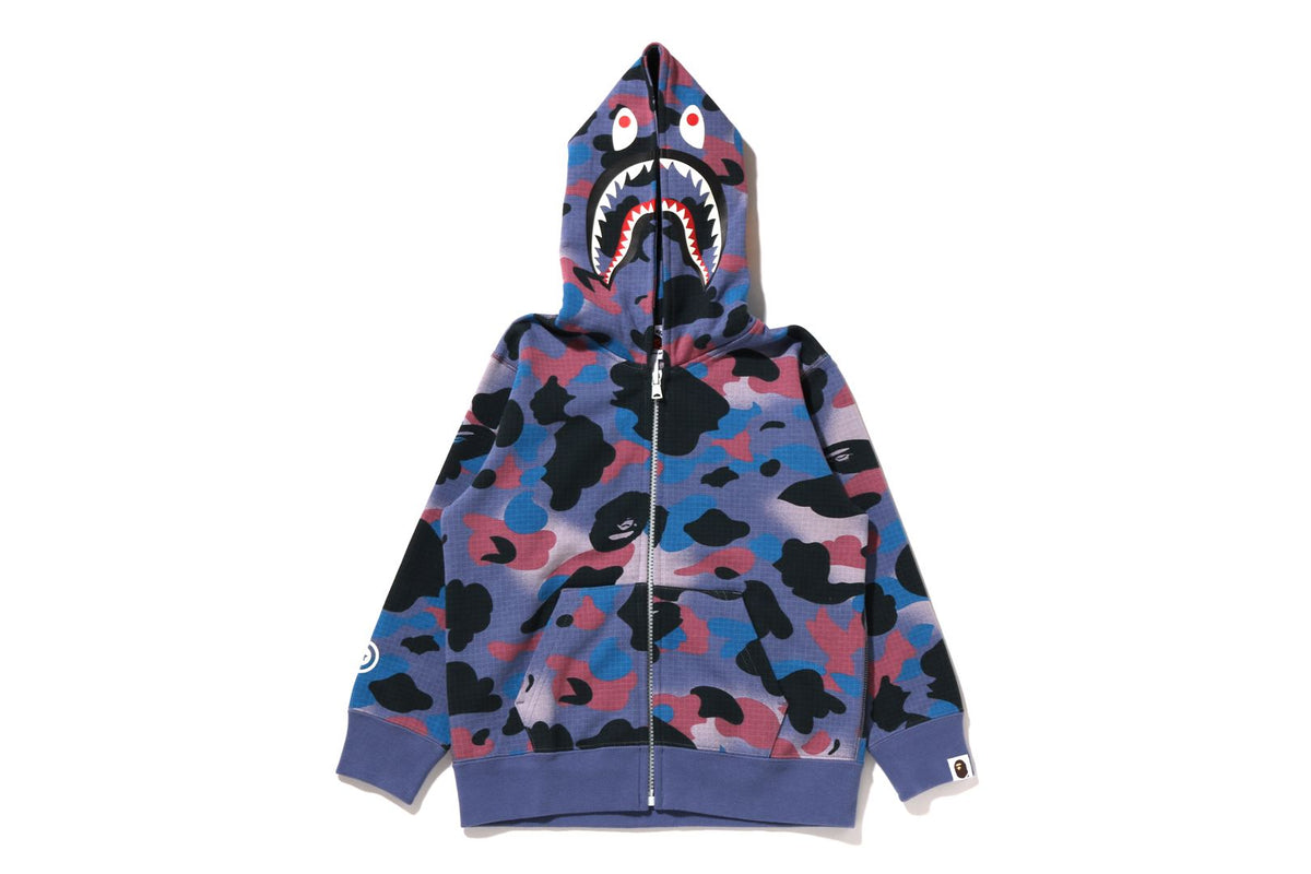 GRID CAMO SHARK GLOW IN THE DARK ZIP HOODIE