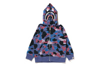 GRID CAMO SHARK GLOW IN THE DARK ZIP HOODIE