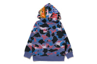 GRID CAMO SHARK GLOW IN THE DARK ZIP HOODIE