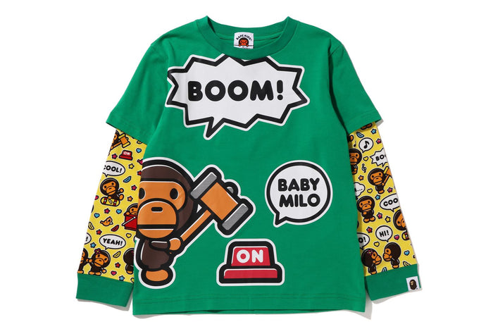 BABY MILO SPEECH BALLOON LAYERED L/S TEE