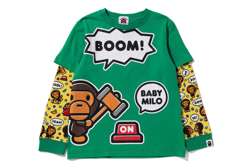 BABY MILO SPEECH BALLOON LAYERED L/S TEE