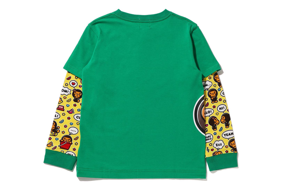 BABY MILO SPEECH BALLOON LAYERED L/S TEE