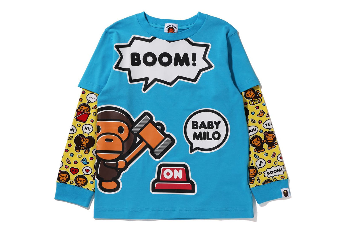 BABY MILO SPEECH BALLOON LAYERED L/S TEE