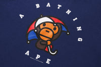 BAPE MENS COTTON PRINTED BAPE LONDON STORE 1ST ANNIV. BABY MILO UMBRELLA T-SHIRT