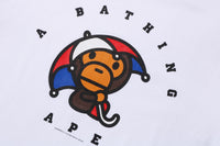 BAPE MENS COTTON PRINTED BAPE LONDON STORE 1ST ANNIV. BABY MILO UMBRELLA T-SHIRT