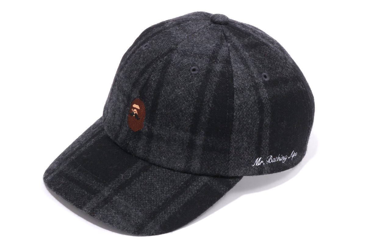 MR. BATHING APEÂ® FLANNEL CHECK CAP
