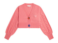 BAPY FLORAL BUTTON CROPPED CARDIGAN