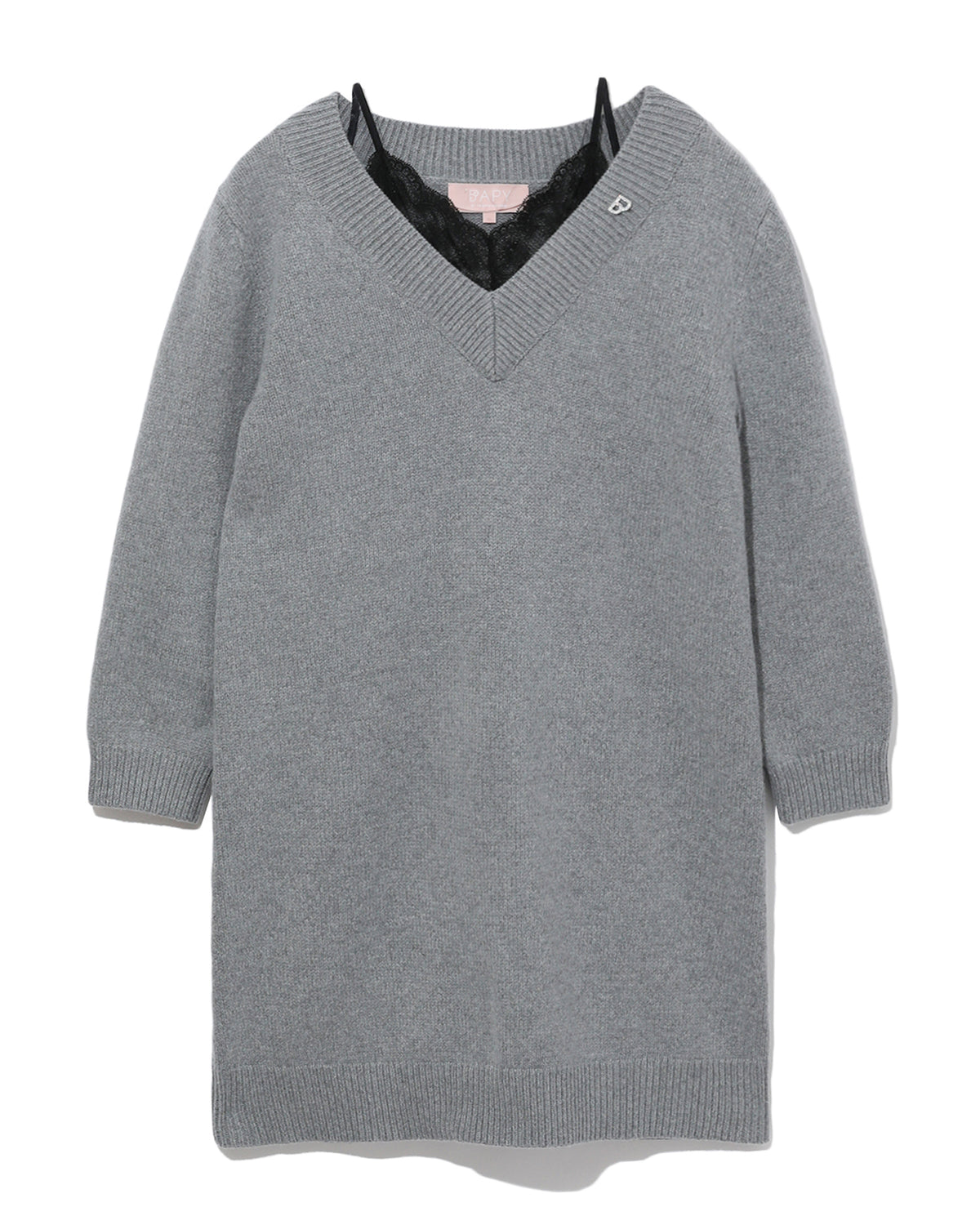 BAPY ASYMMETRIC V-NECK DRESS
