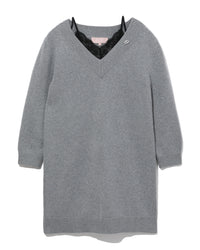 BAPY ASYMMETRIC V-NECK DRESS