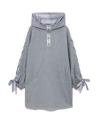 BAPY LACE-UP HOODED DRESS