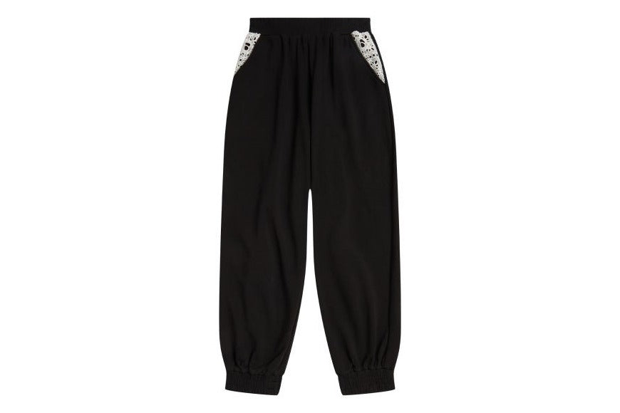 BAPY LACE-PATCHED SWEAT PANTS