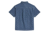 BAPY LOGO MONOGRAM JACQUARD DENIM SHORT SLEEVE SHIRT