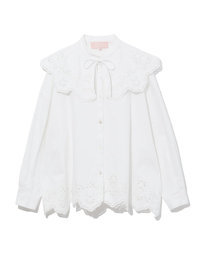 BAPY EMBROIDERED TRIM SHIRT