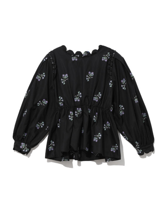 BAPY EMBROIDERED GATHERED TOP