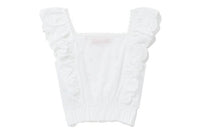 BAPY FLORAL EMB. RUFFLE-TRIMMED TOP